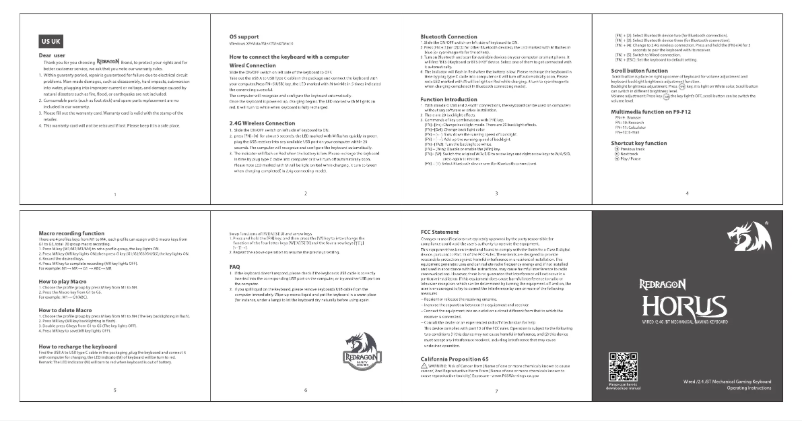 Image de la première page du manuel de l'appareil Horus