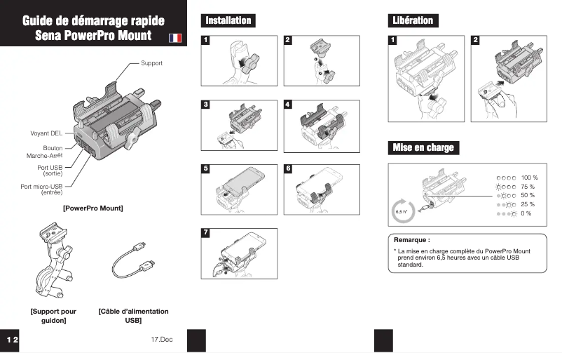 Page n°1 - Manuel utilisateur Sena PowerPro Mount