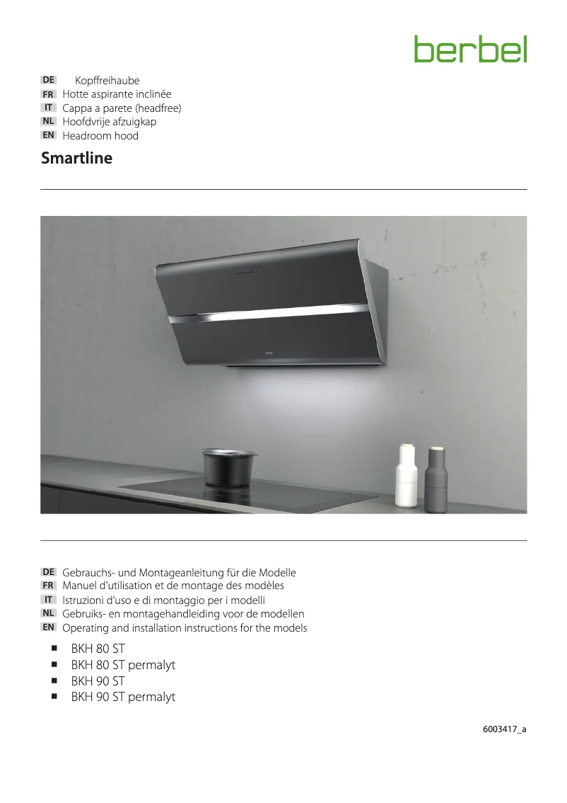 Page n°1 - Manuel utilisateur Berbel Smartline BKH 80 ST GM P