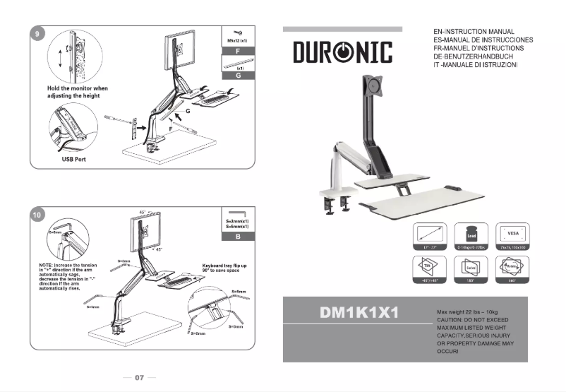 Page n°1 - Manuel utilisateur Duronic DM1K1X1