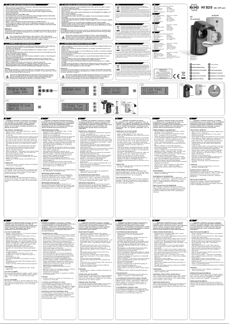 Page 1 de la notice Manuel utilisateur Elro HIS20PS