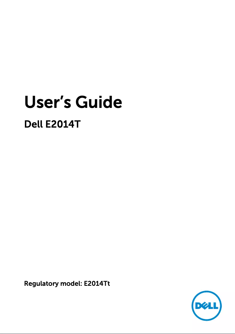 Page n°1 - Manuel utilisateur Dell E2014T