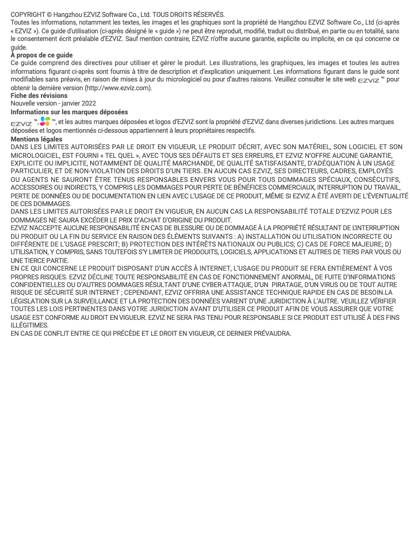 Page n°1 - Manuel utilisateur EZVIZ T36