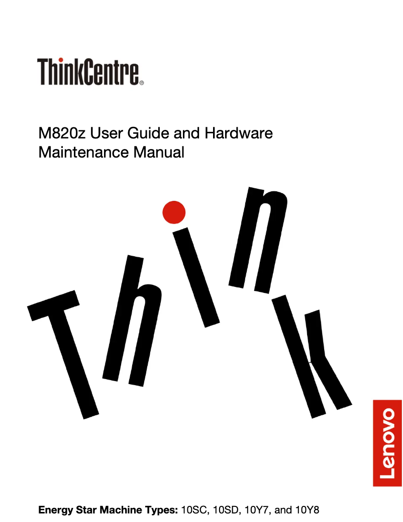 Page 1 de la notice Manuel utilisateur Lenovo ThinkCentre M820Z
