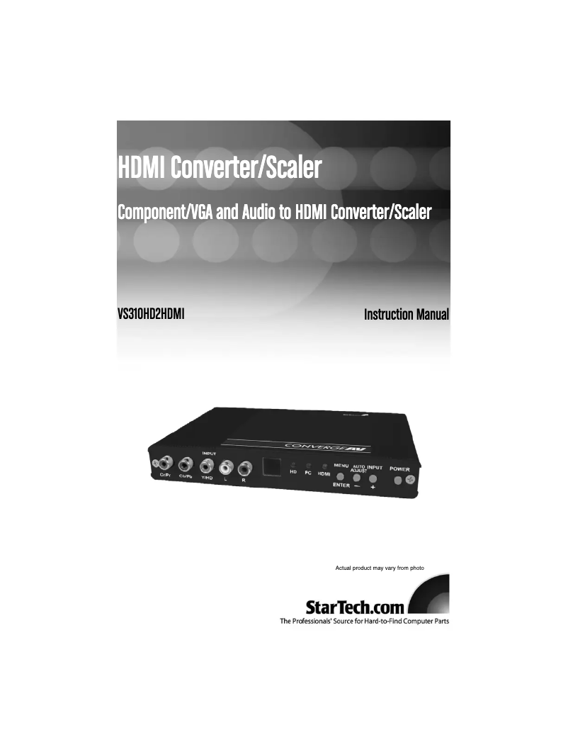 Image de la première page du manuel de l'appareil VS310HD2HDMI