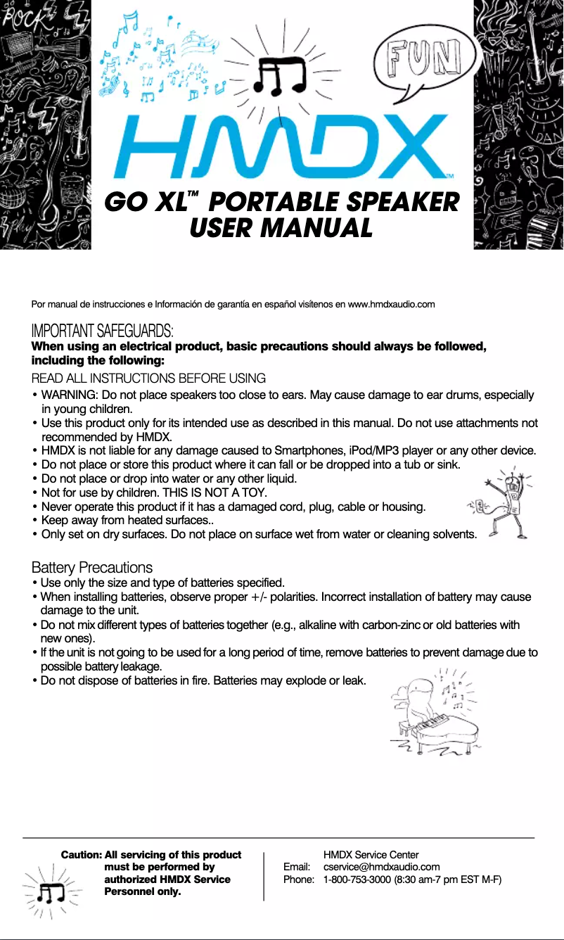 Page 1 de la notice Manuel utilisateur HMDX Go XL