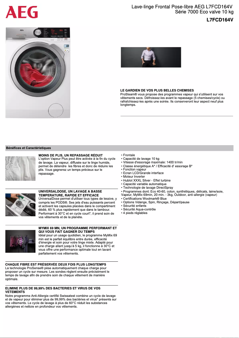 Image de la première page du manuel de l'appareil L7FCD164V