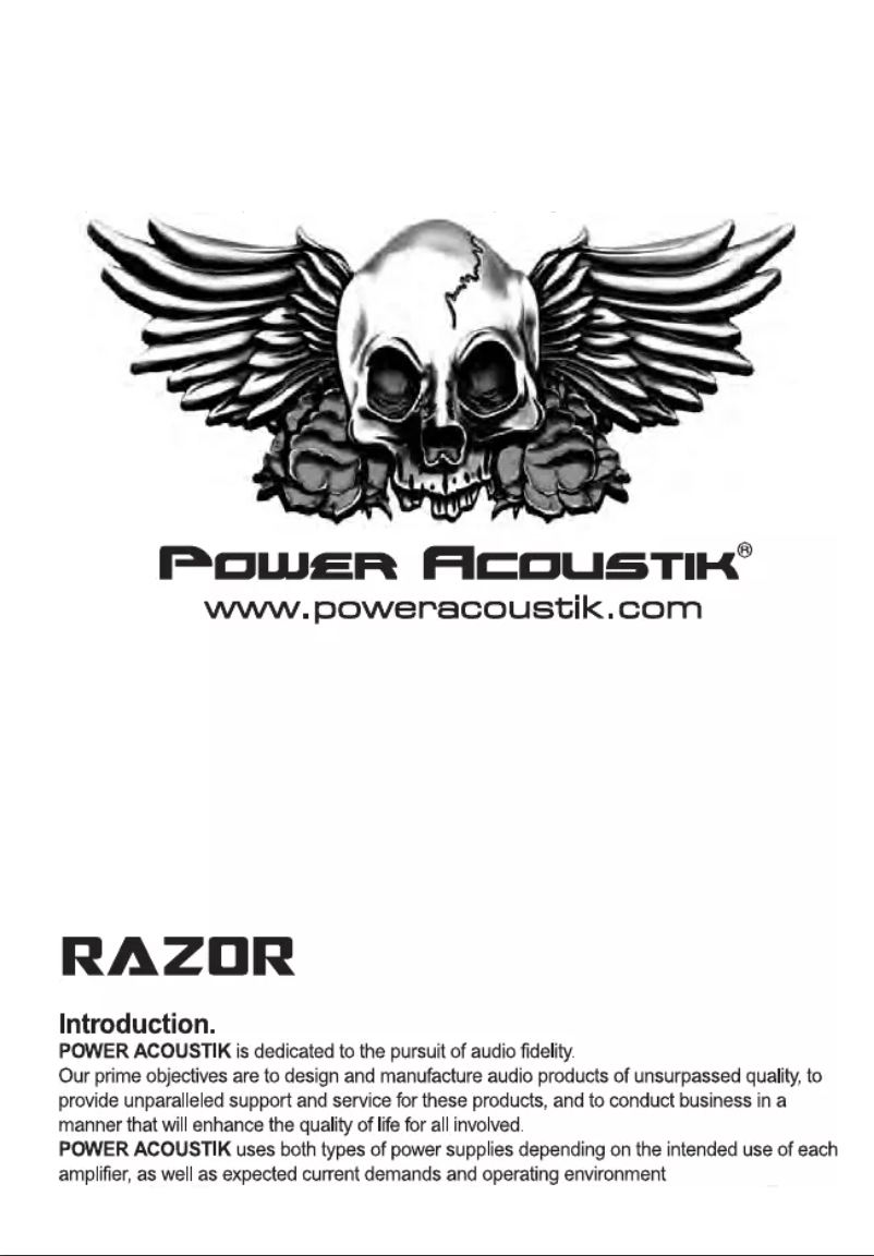 Page n°1 - Manuel utilisateur Power Acoustik RZ2-1300D