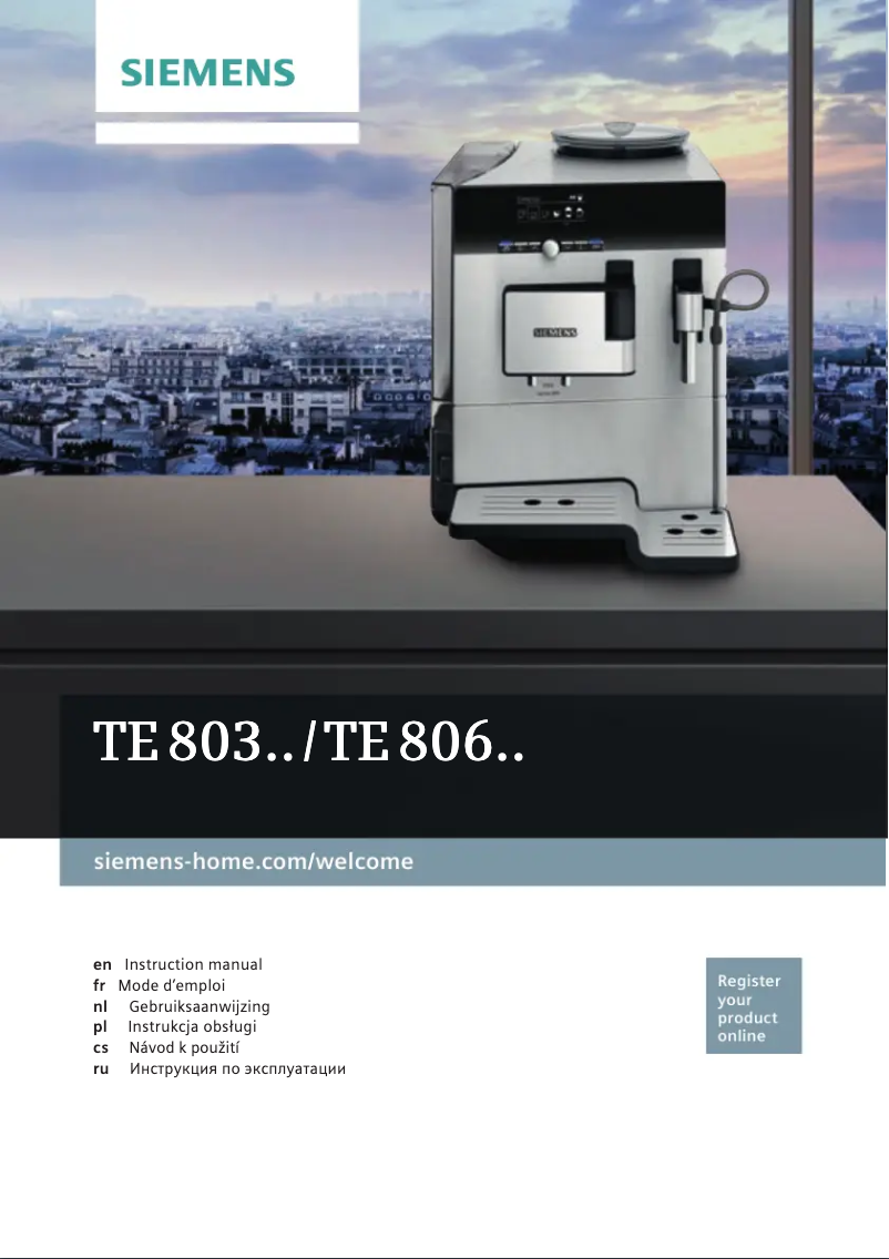 Page n°1 - Manuel d'utilisation et d'entretien Siemens TE803209RW