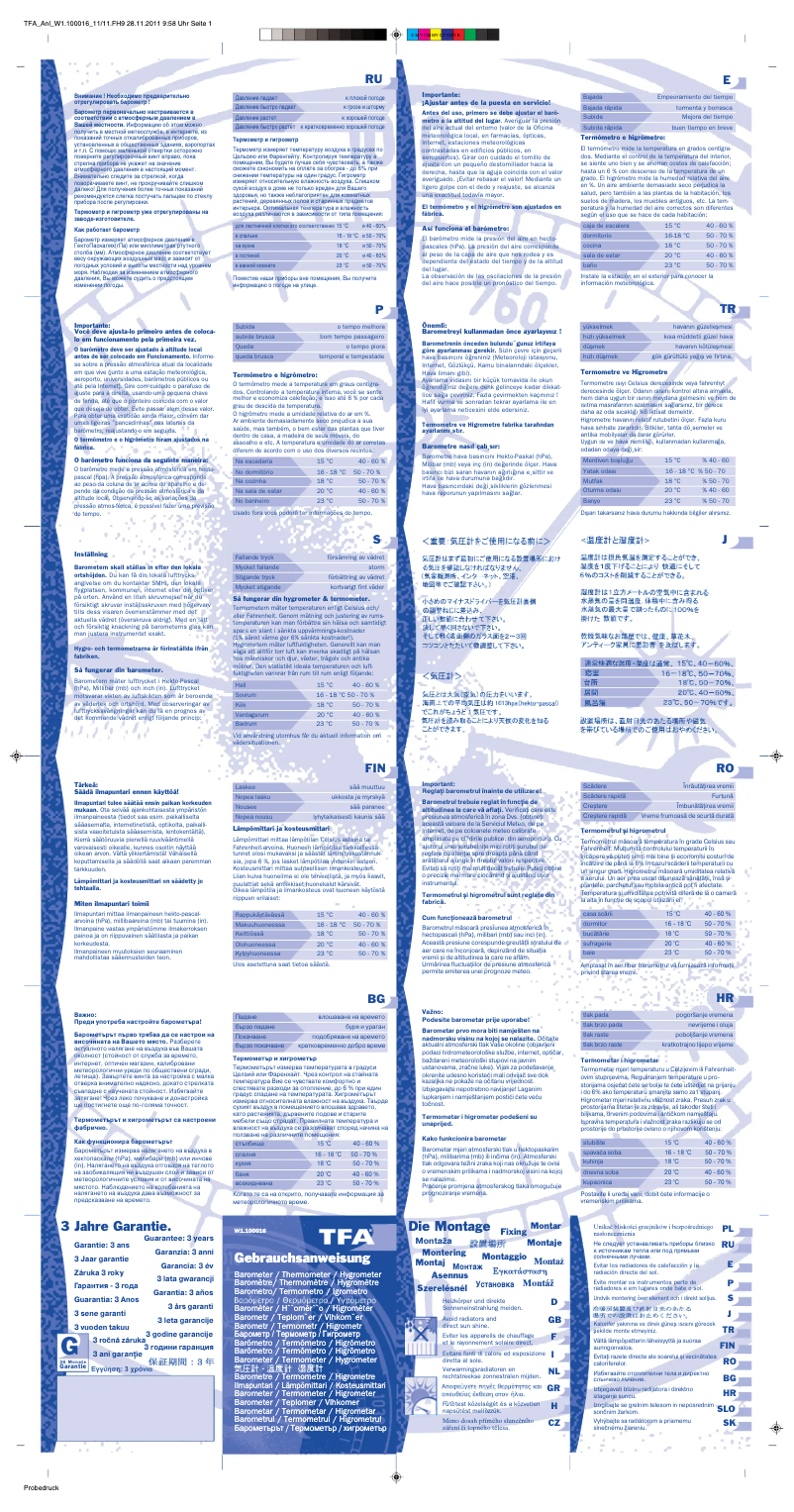 Page n°1 - Manuel utilisateur TFA 20.3006.32
