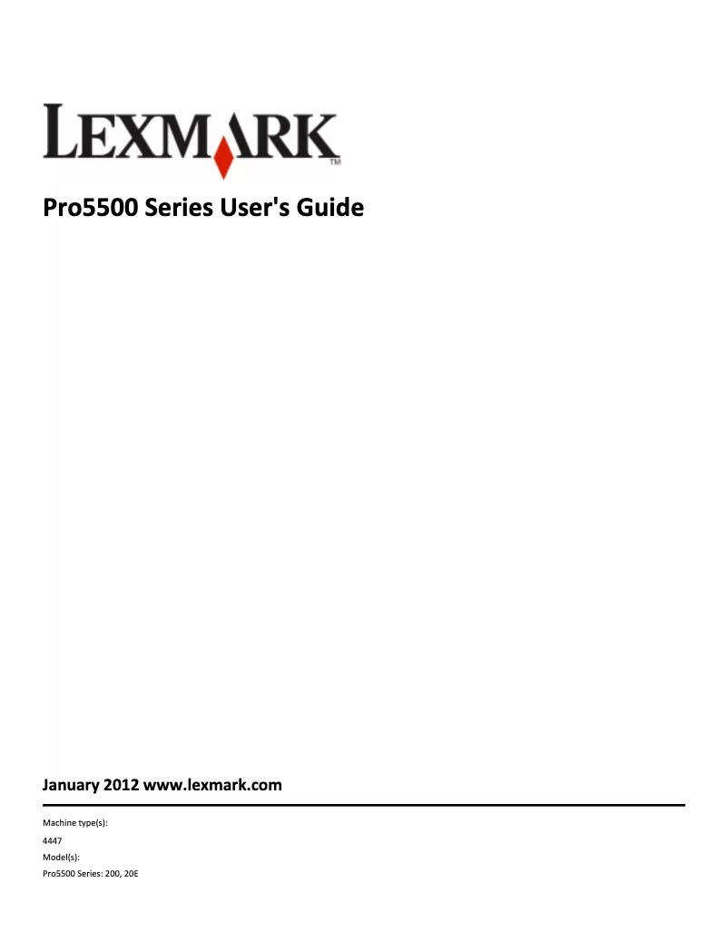 Page 1 de la notice Manuel utilisateur Lexmark OfficeEdge Pro 5500