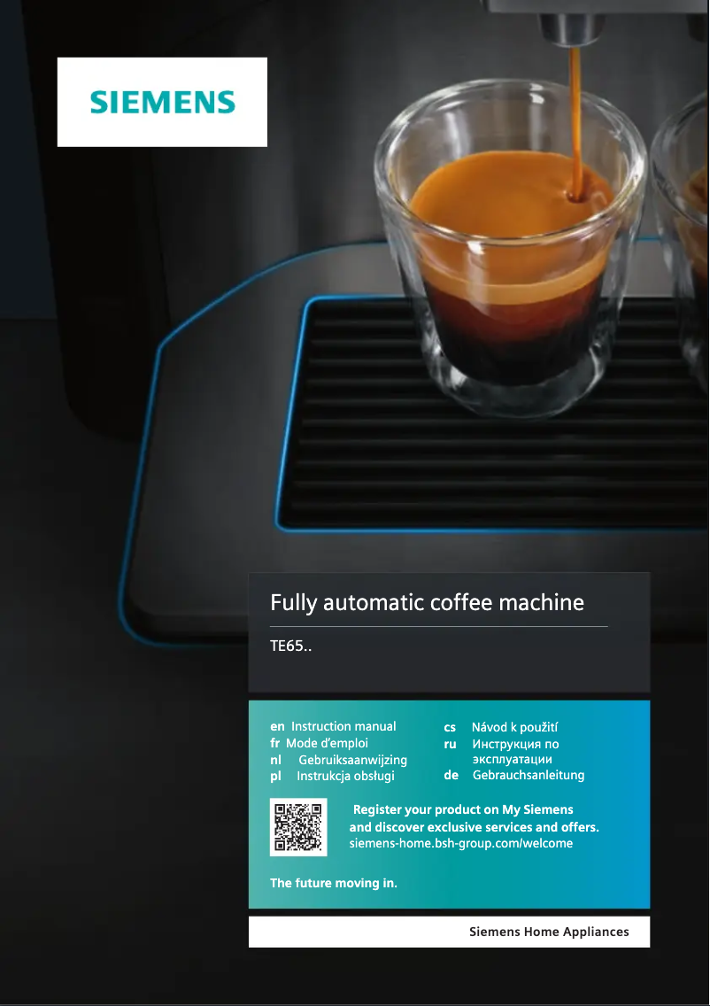 Page 1 de la notice Manuel utilisateur Siemens TE654319RW