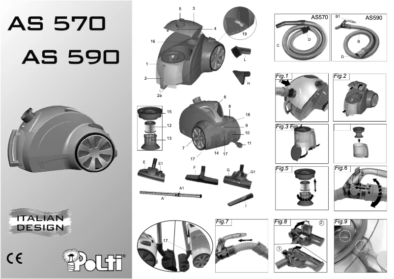 Page n°1 - Manuel utilisateur Polti AS 590