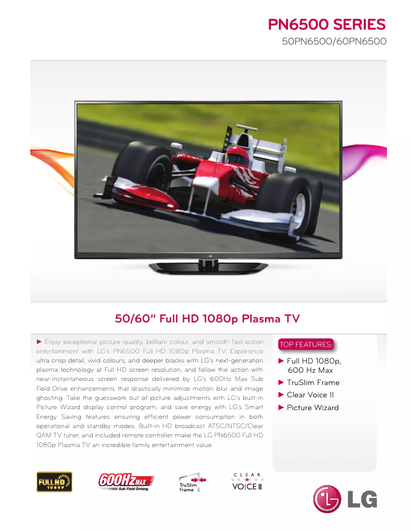 Page n°1 - Fiche technique LG 60PN6500