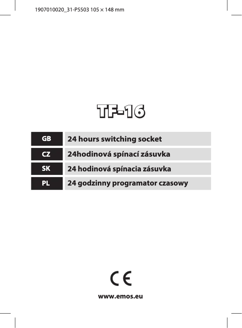 Page 1 de la notice Manuel utilisateur Emos P5503
