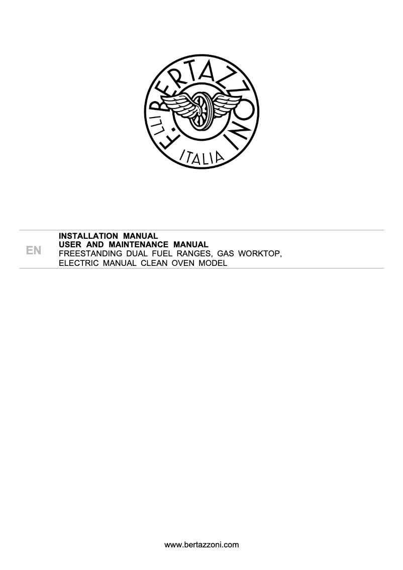 Página 1 del manual Manual de usuario Bertazzoni PRO365DFMXV