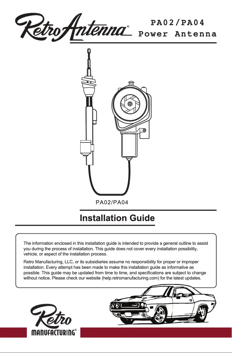 Page n°1 - Manuel utilisateur RetroSound RetroAntenna PA04