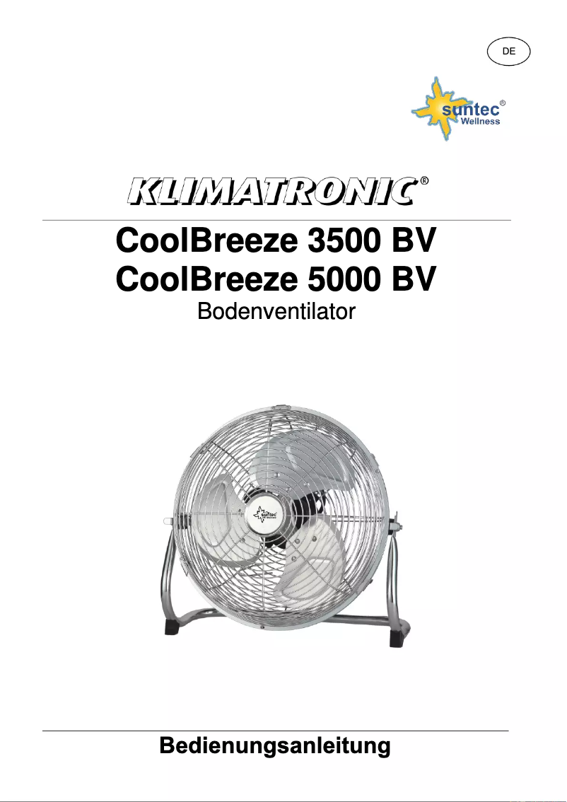 Image de la première page du manuel de l'appareil CoolBreeze 5000 BV