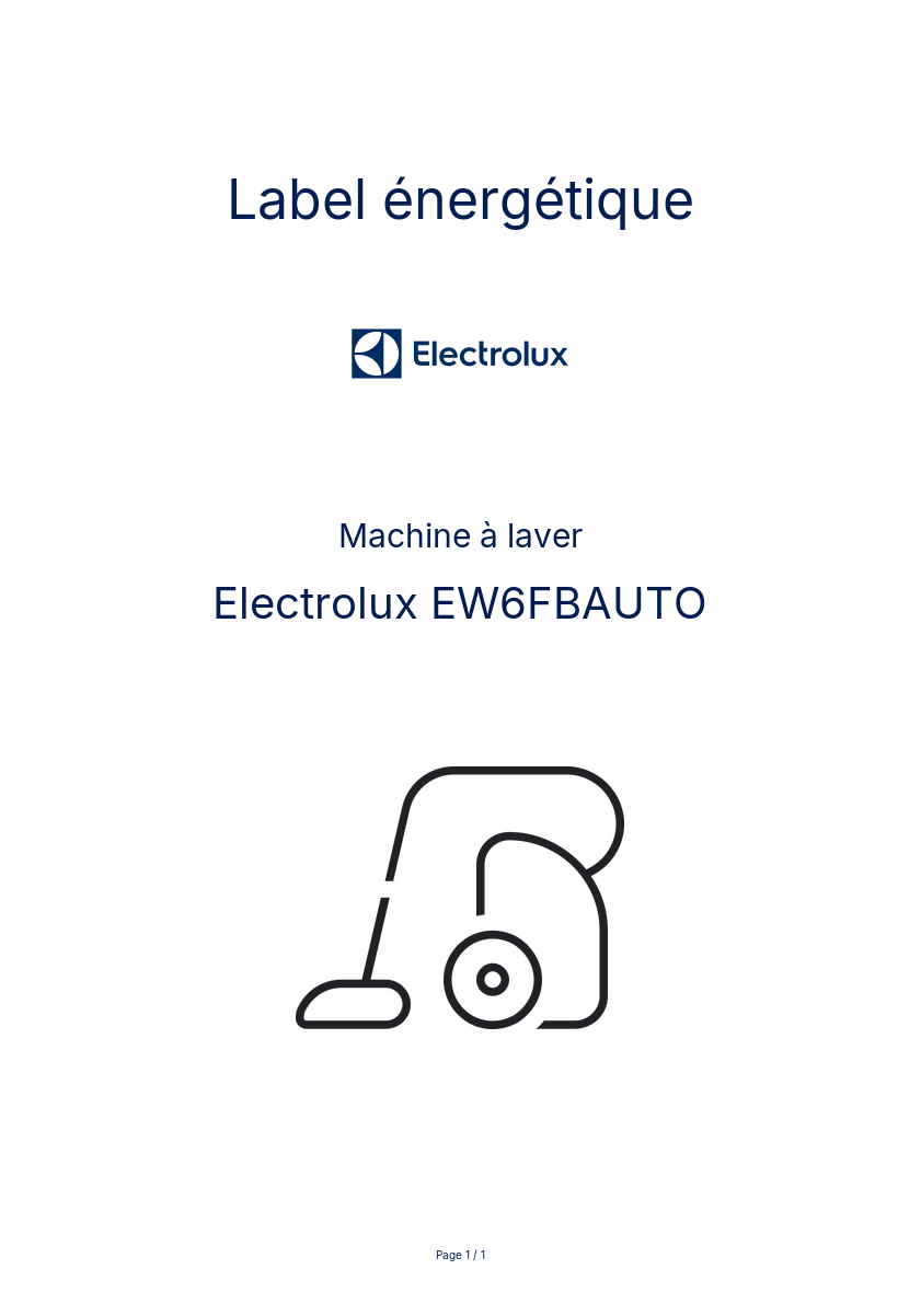 Image de la première page du manuel de l'appareil EW6FBAUTO