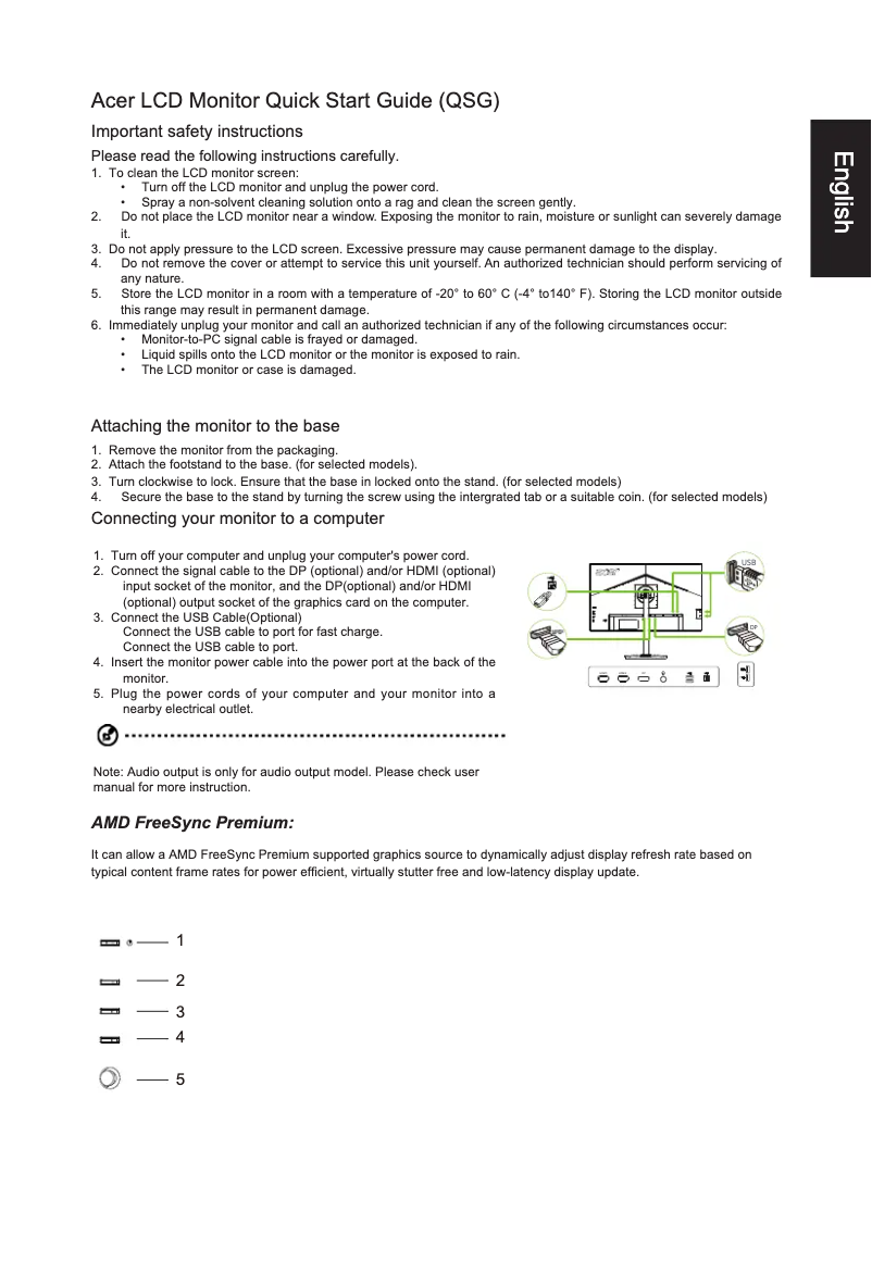 Page n°1 - Guide de démarrage rapide Acer NITRO XV2 XV272U