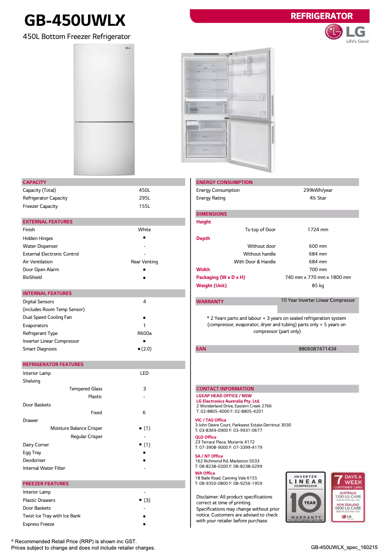 Image de la première page du manuel de l'appareil GB-450UWLX