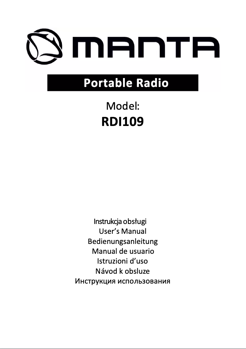 Page n°1 - Manuel utilisateur Manta RDI109