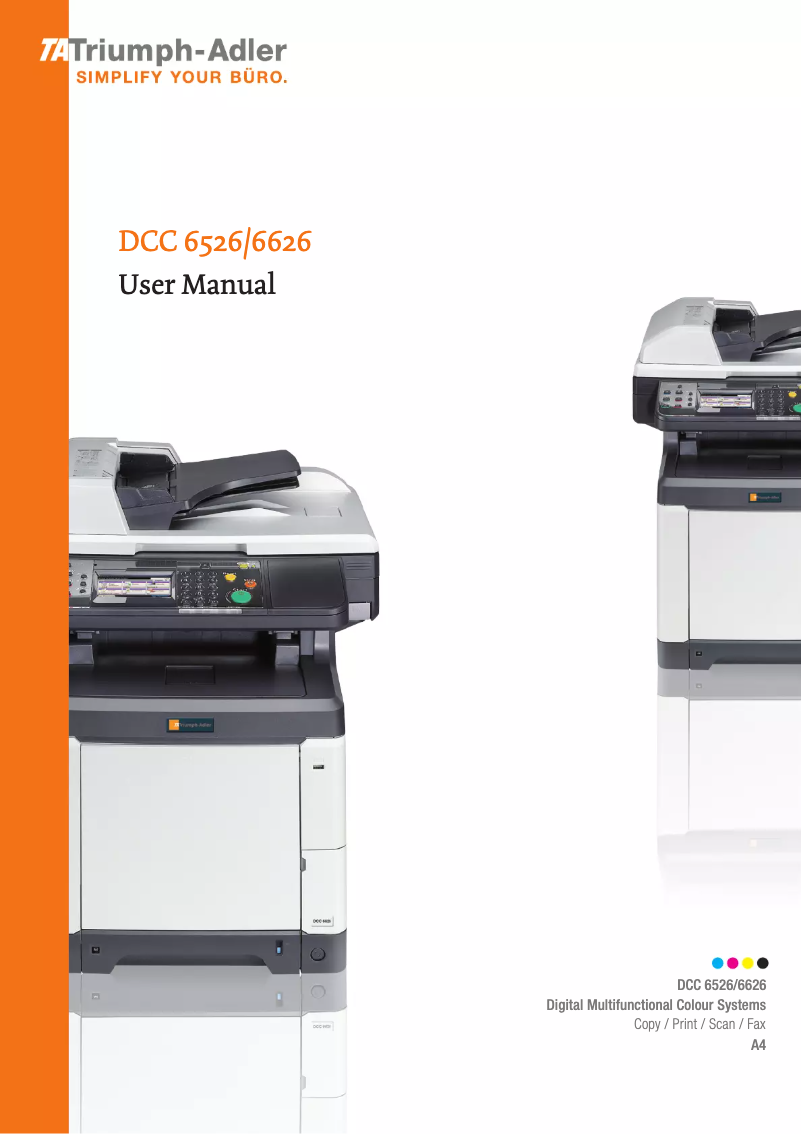 Page 1 de la notice Manuel utilisateur Triumph-Adler DCC 6526