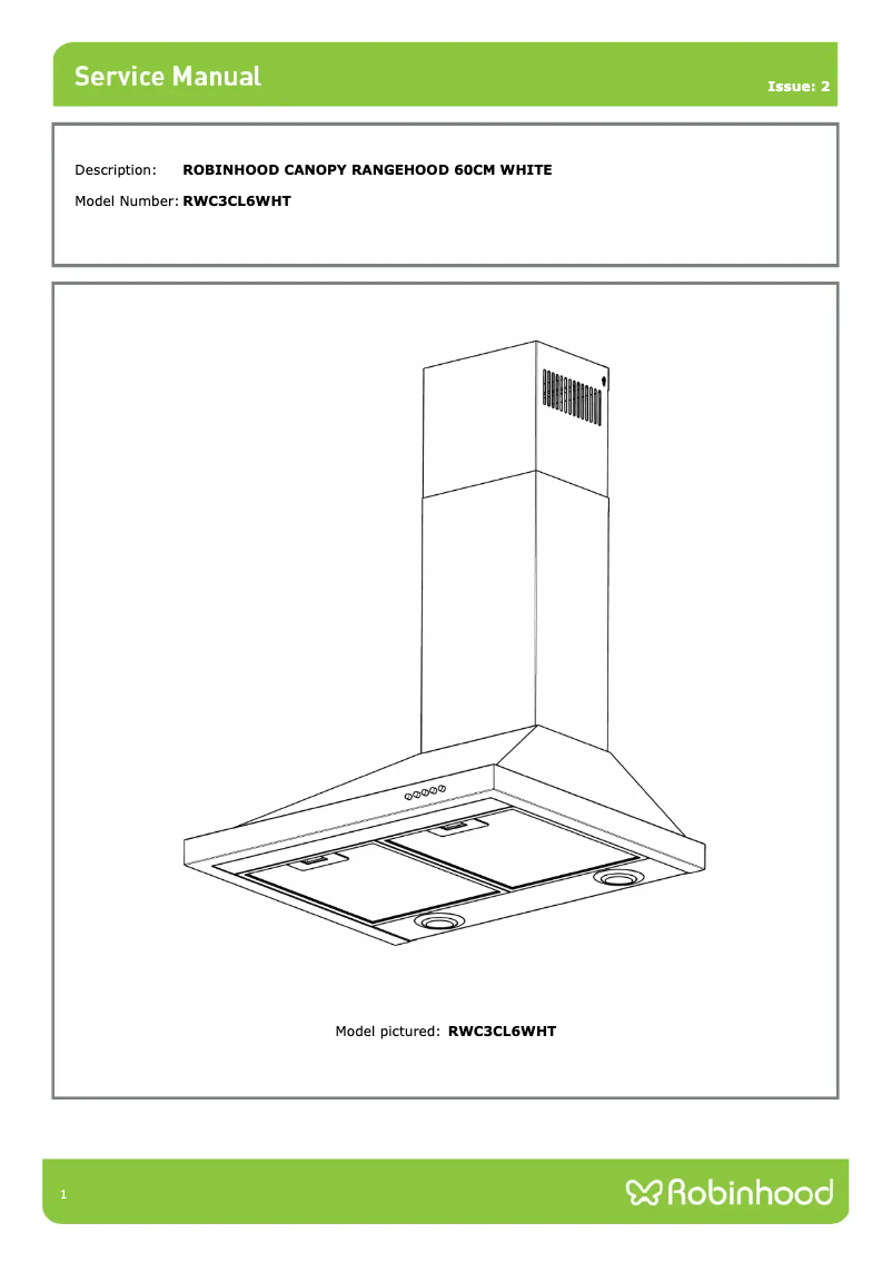 Page 1 de la notice Manuel utilisateur Robinhood RWC 600