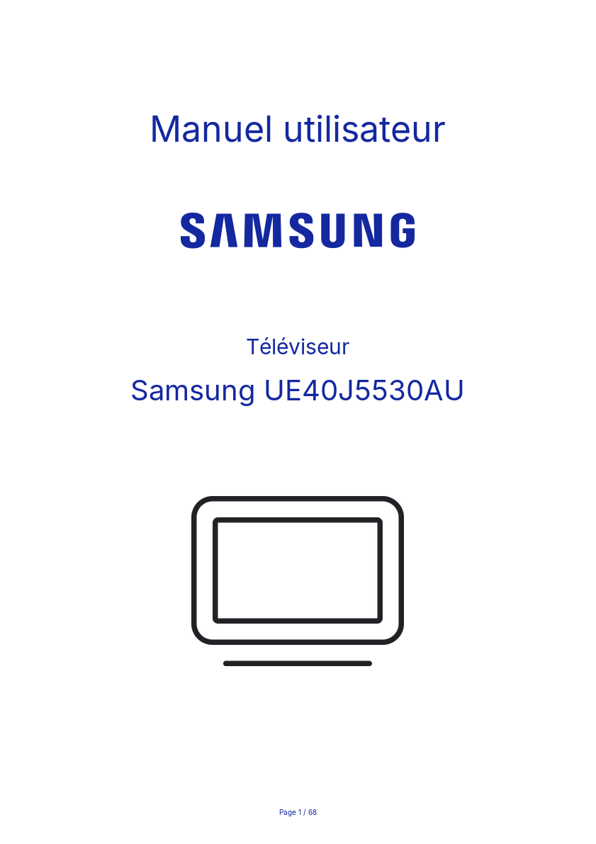 Image de la première page du manuel de l'appareil UE40J5530AU