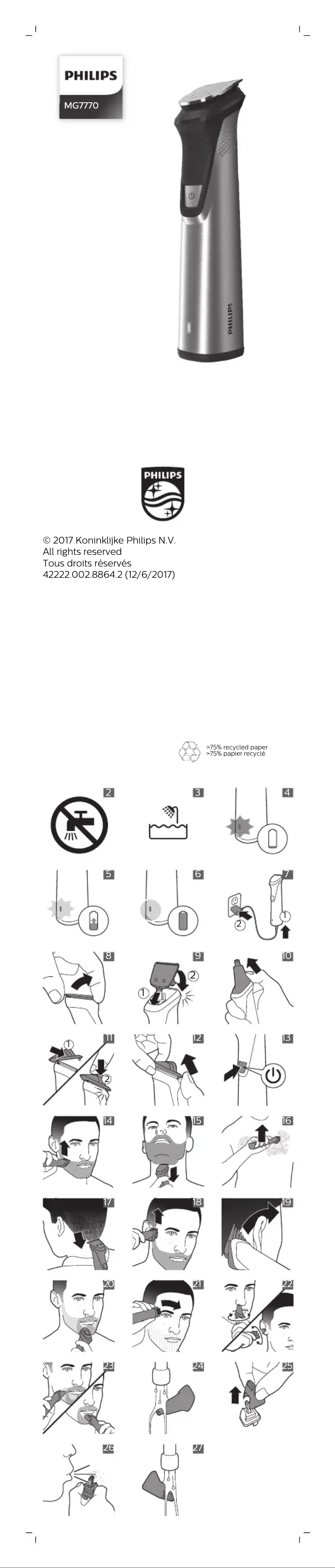 Page 1 of the manual User Manual Philips MG7770