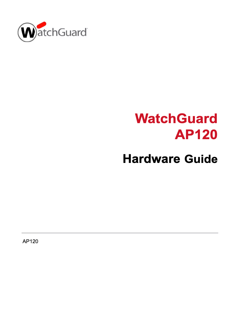 Page 1 de la notice Manuel utilisateur WatchGuard AP120