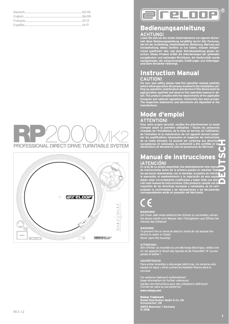 Image de la première page du manuel de l'appareil RP-2000 MK2