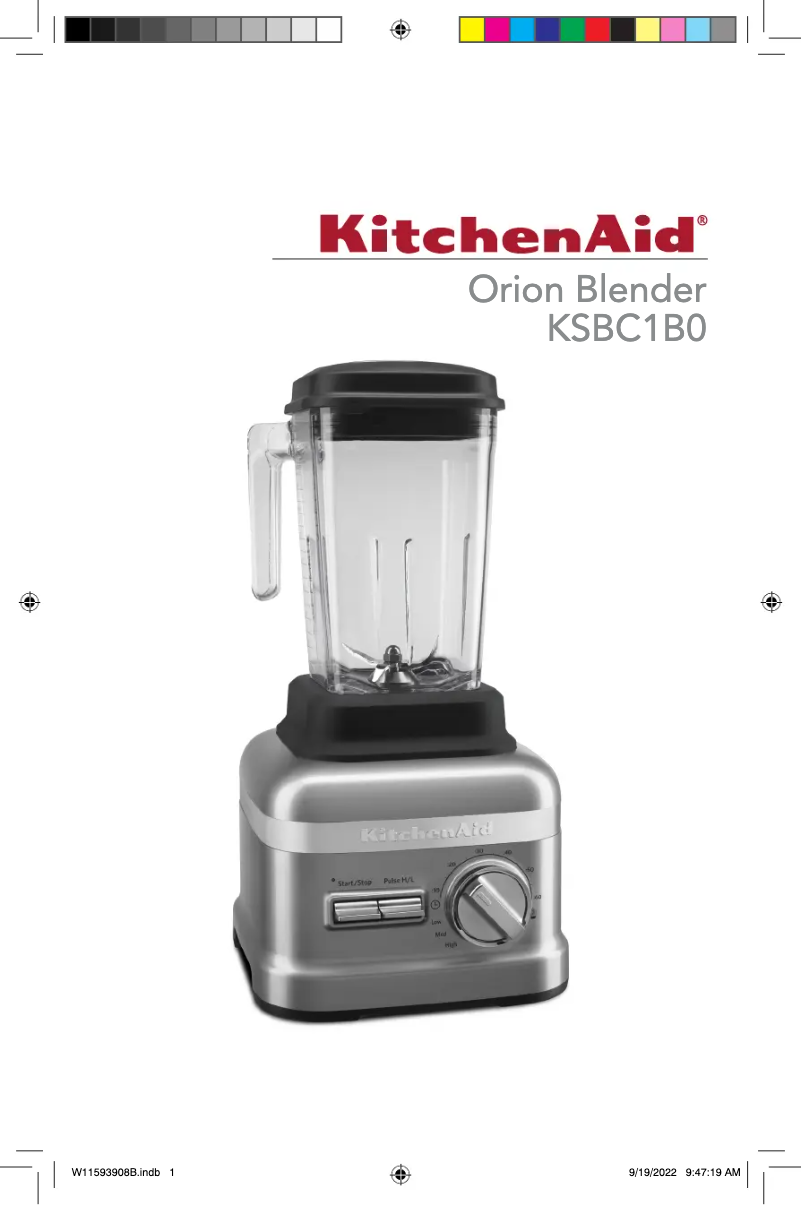 Page 1 de la notice Manuel utilisateur KitchenAid KSBC1B0BM