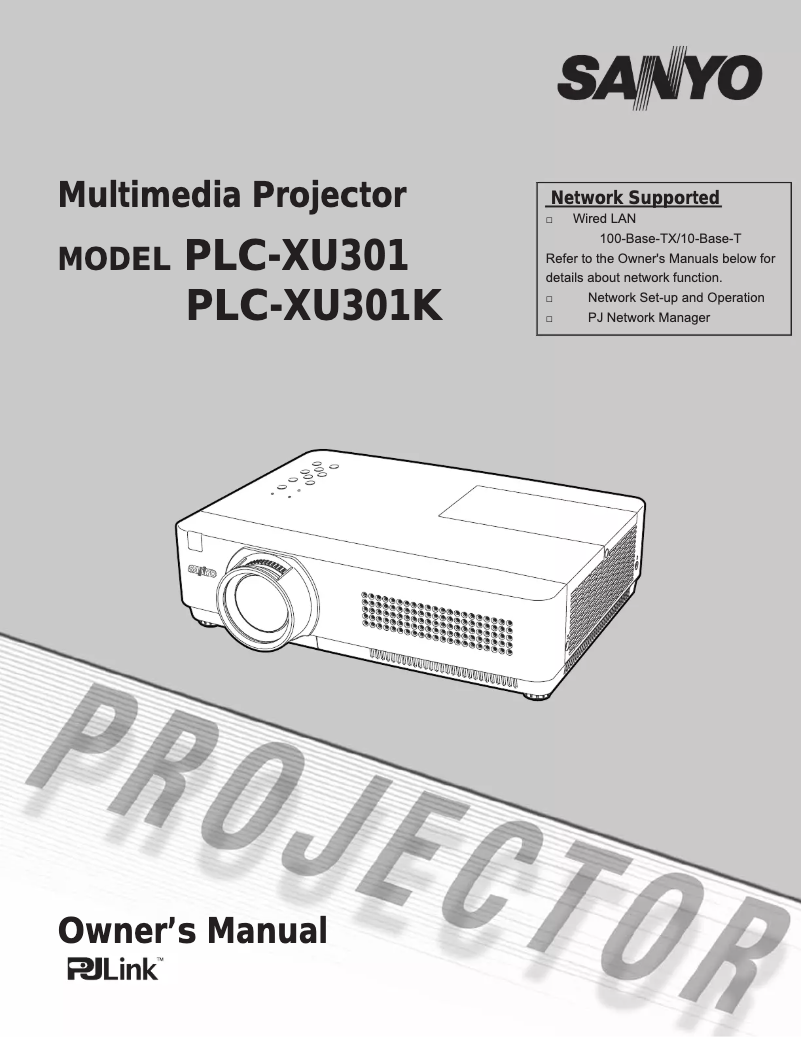 Page n°1 - Manuel utilisateur Sanyo PLC-XU301K