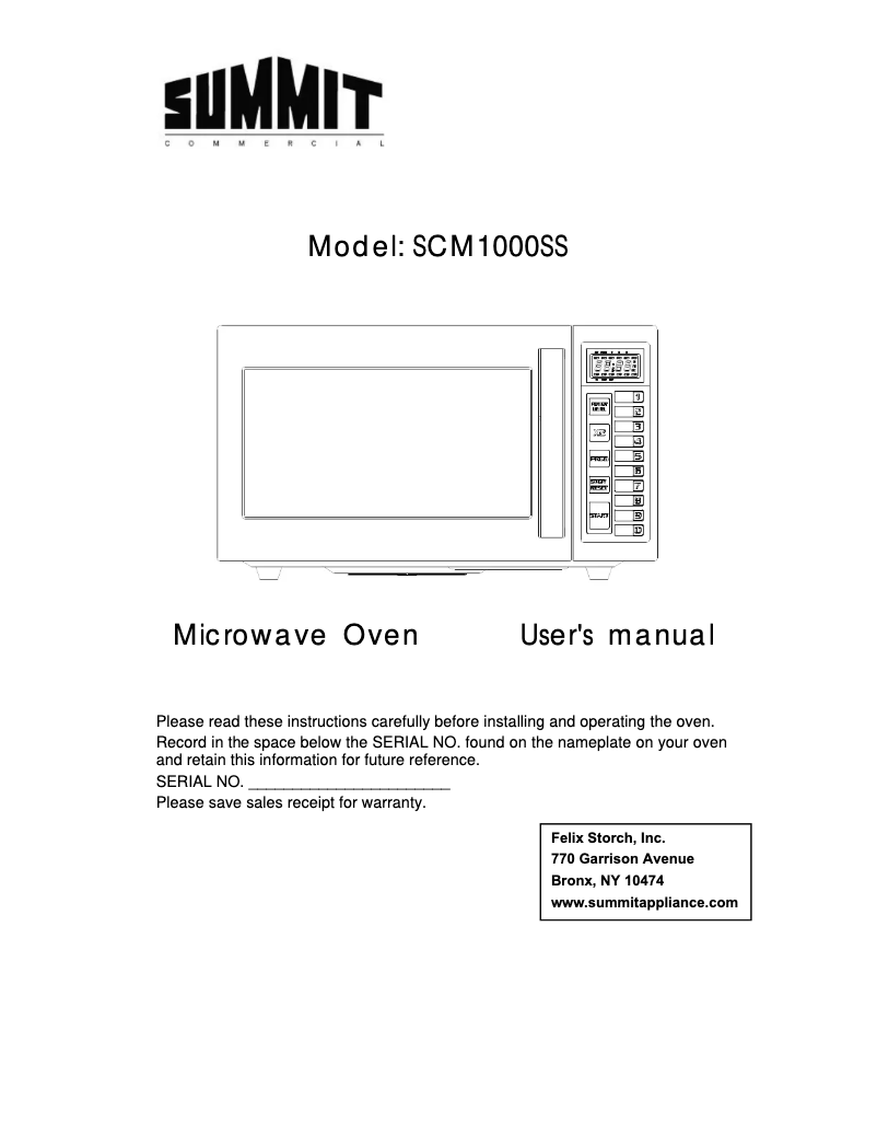 Page 1 de la notice Guide d'installation Summit SCM1000SS