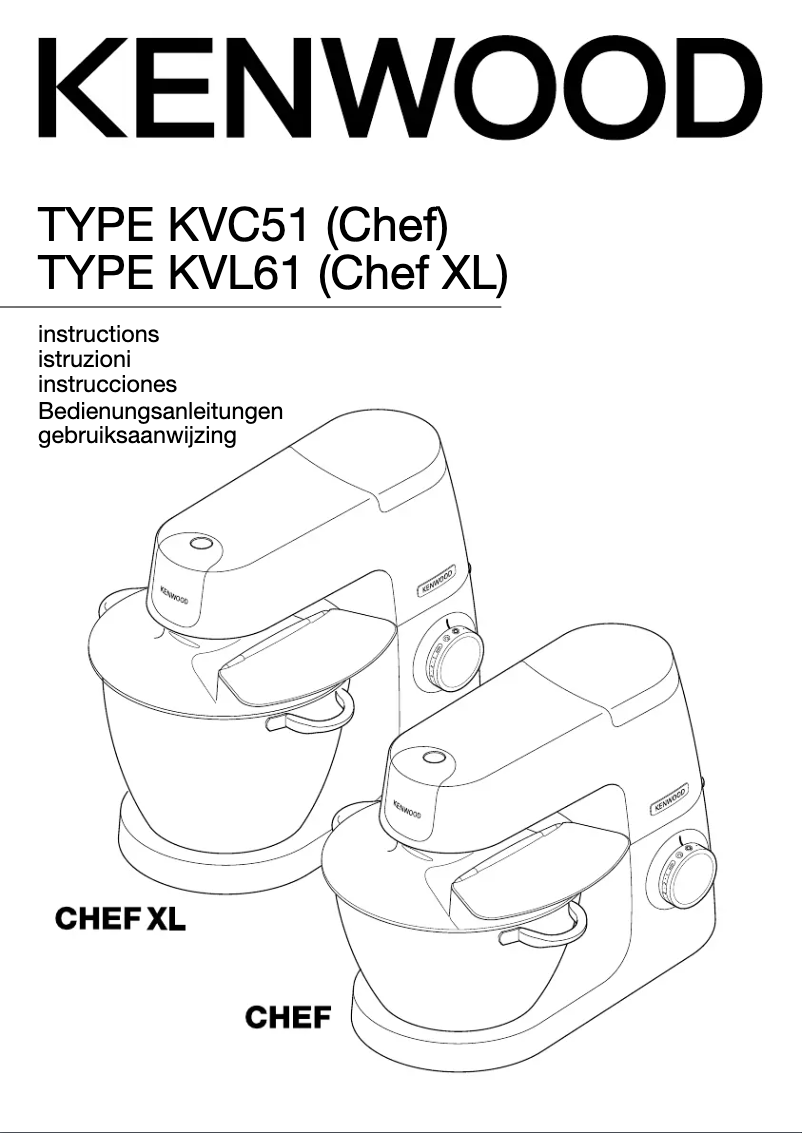 Page 1 de la notice Manuel utilisateur Kenwood Chef Elite XL KVL6330S