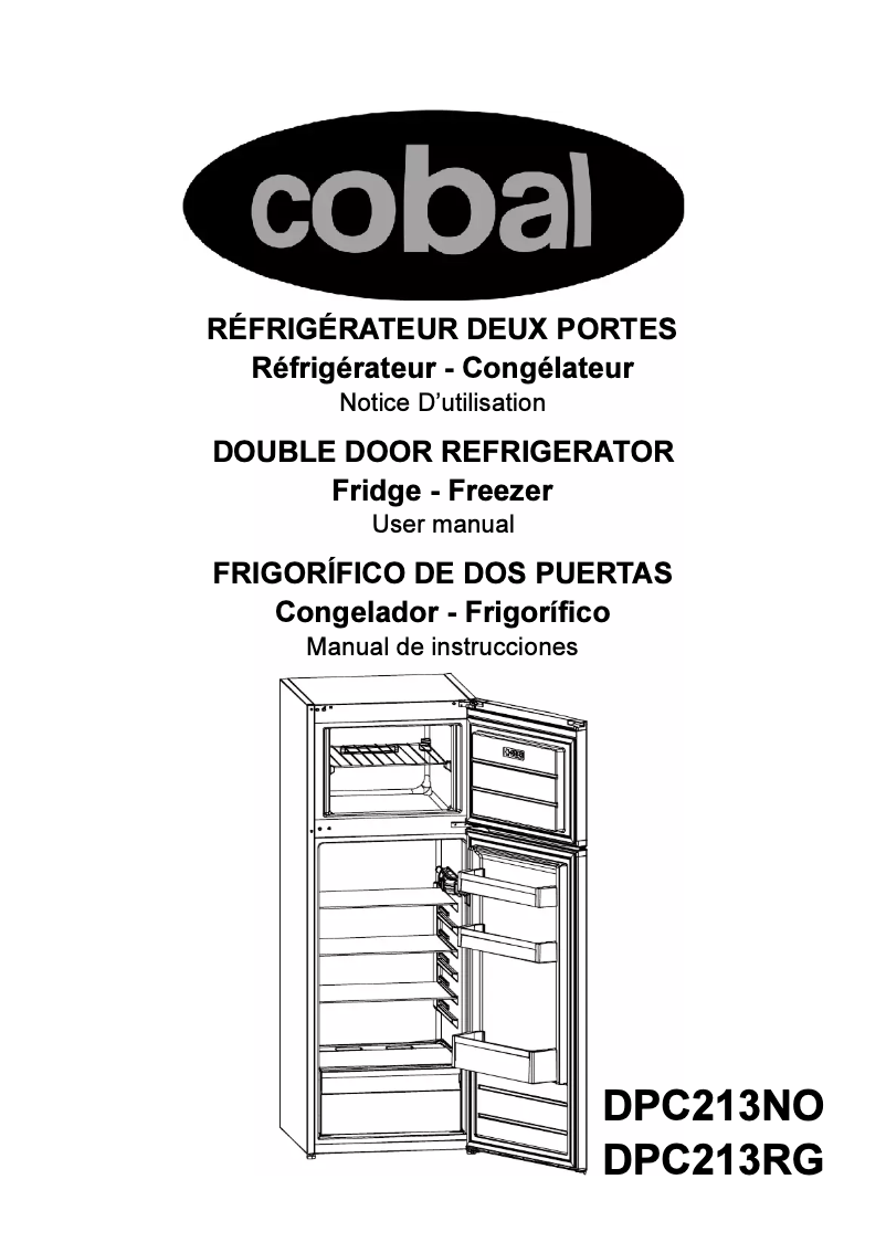 Page n°1 - Manuel utilisateur Cobal DPC213RG
