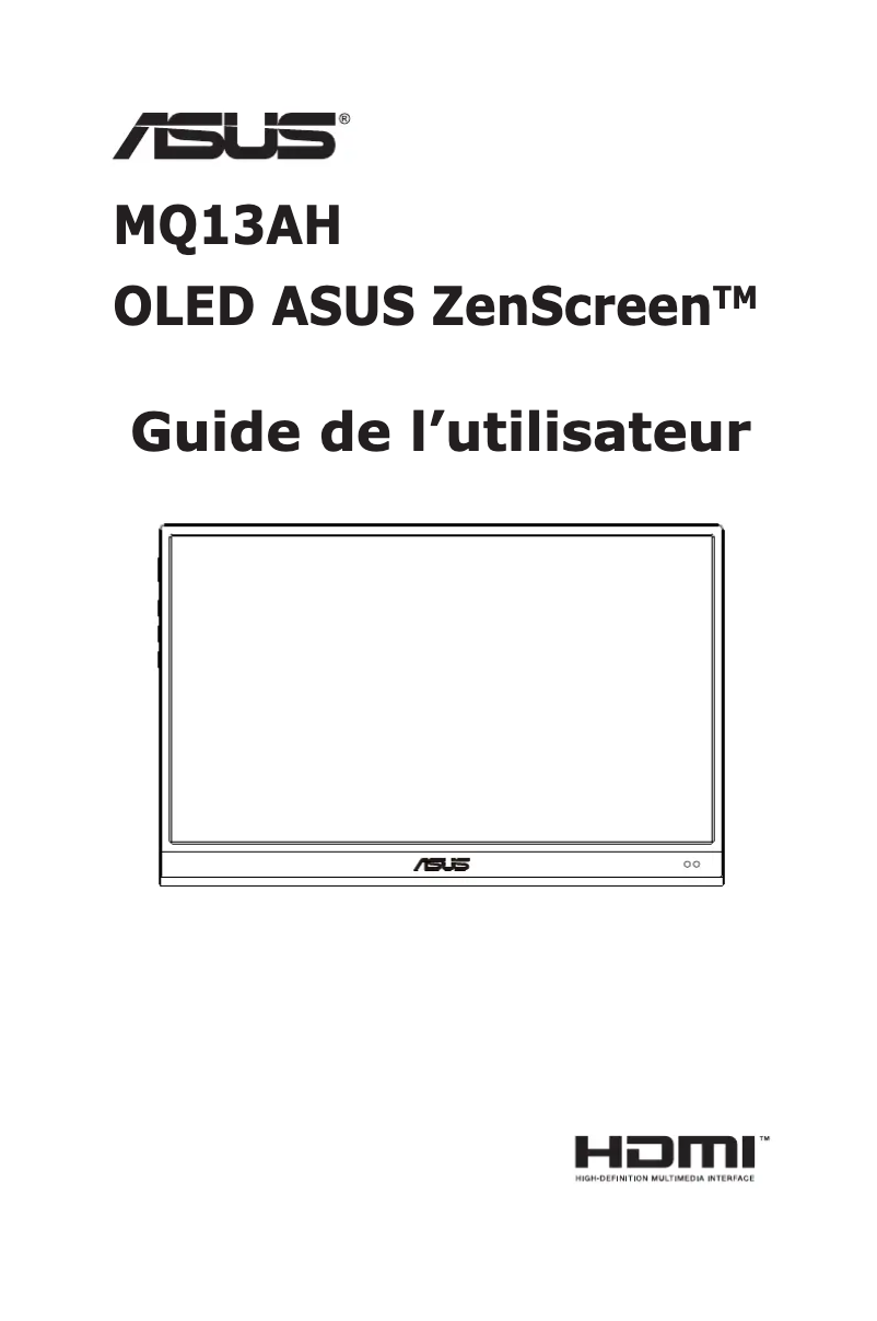 Page 1 de la notice Manuel utilisateur Asus ZenScreen MQ13AH