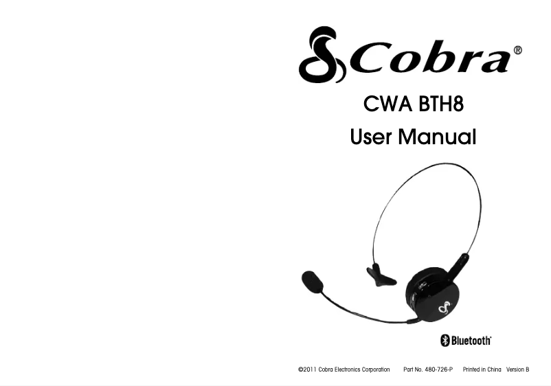 Página 1 del manual Manual de usuario Cobra CWA BTH8