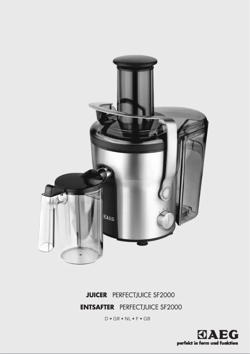 Image de la première page du manuel de l'appareil PerfectJuice SF2000