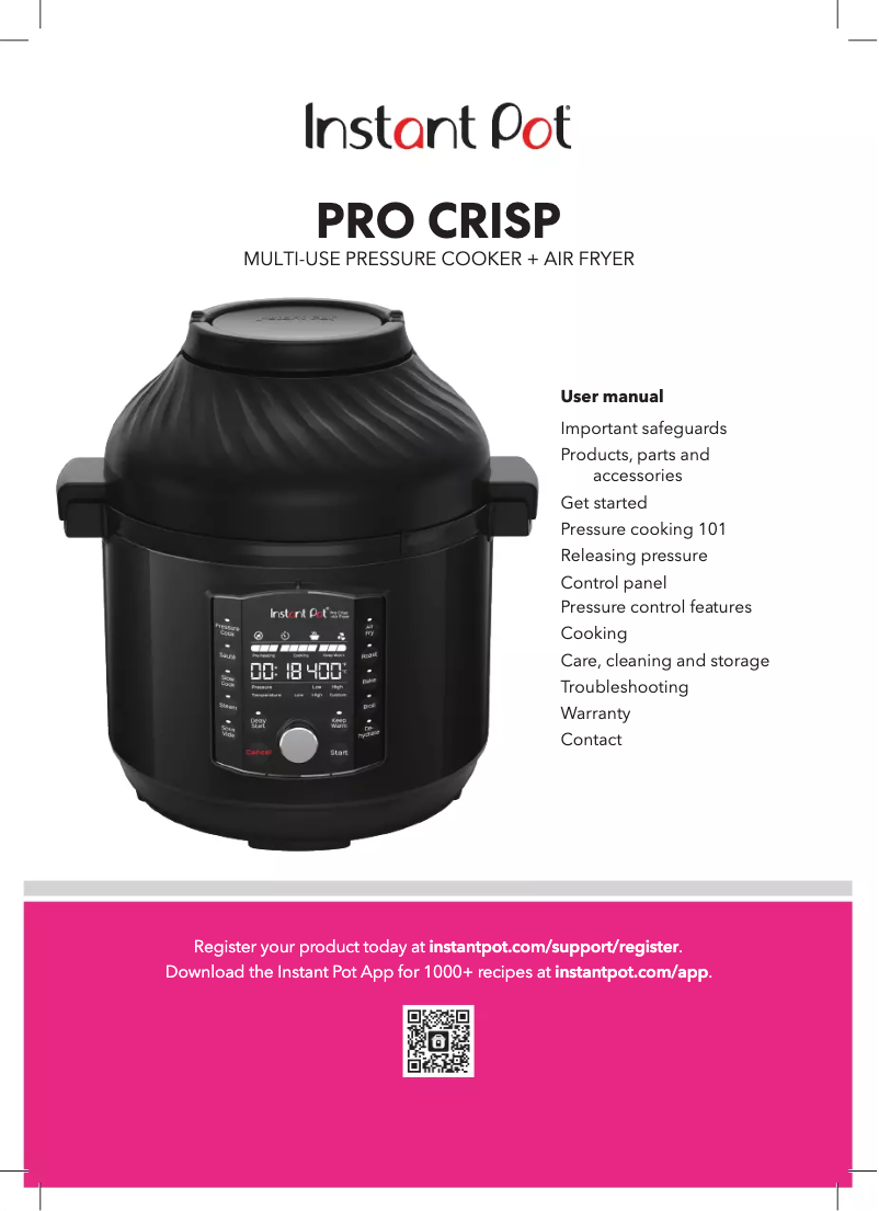 Image de la première page du manuel de l'appareil Pot Pro