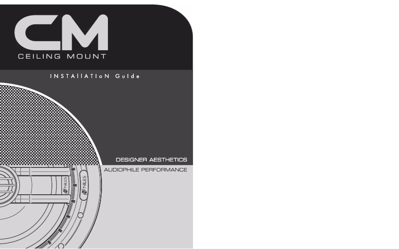 Page 1 de la notice Manuel utilisateur Niles CM7PR