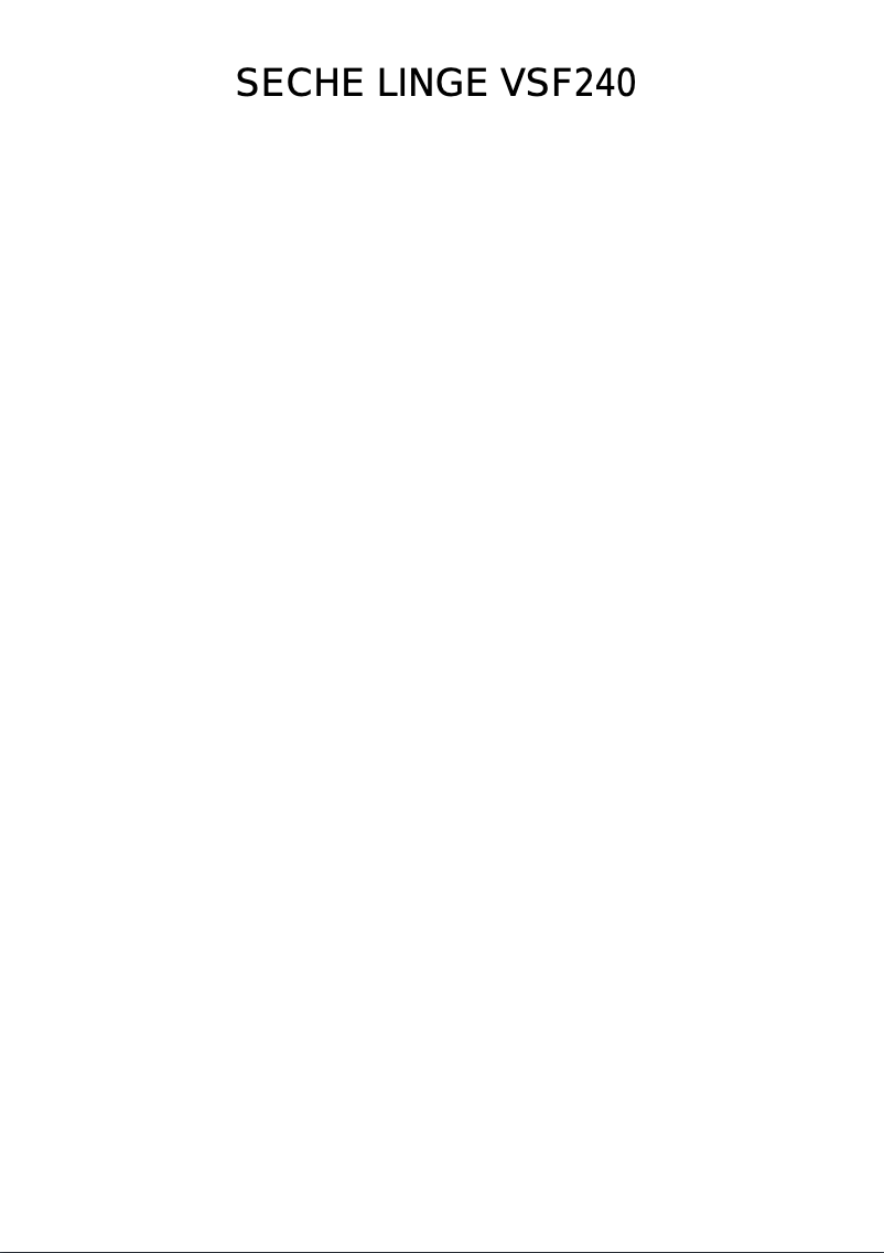 Page 1 de la notice Manuel utilisateur Vedette VSF240