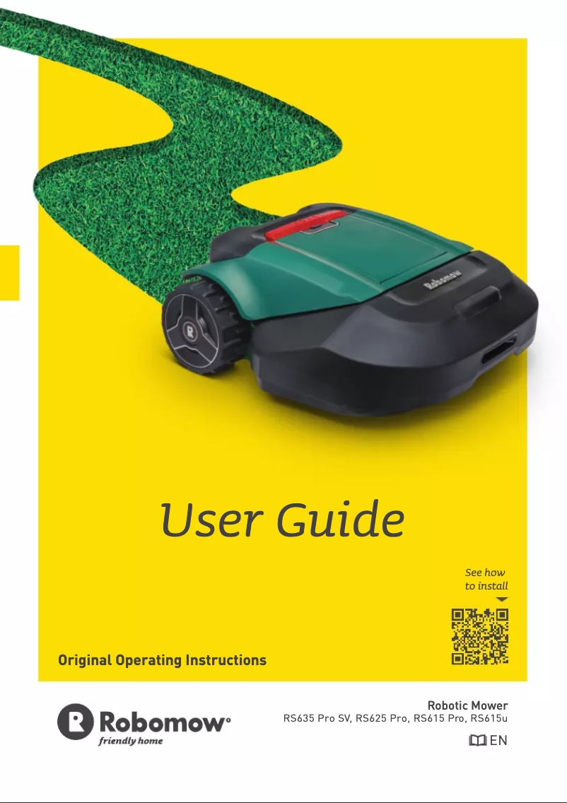 Page 1 de la notice Manuel utilisateur Robomow RS635 Pro SV