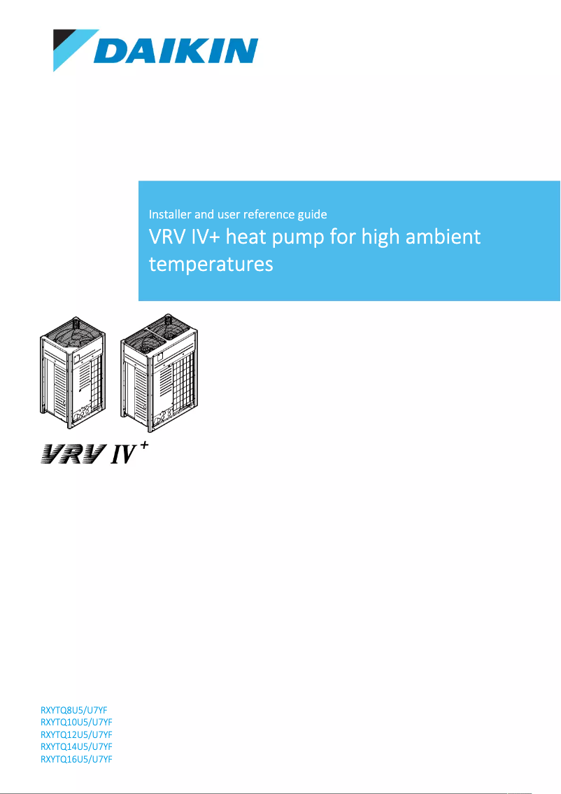 Page n°1 - Guide d'installation Daikin RXYTQ40U5YF