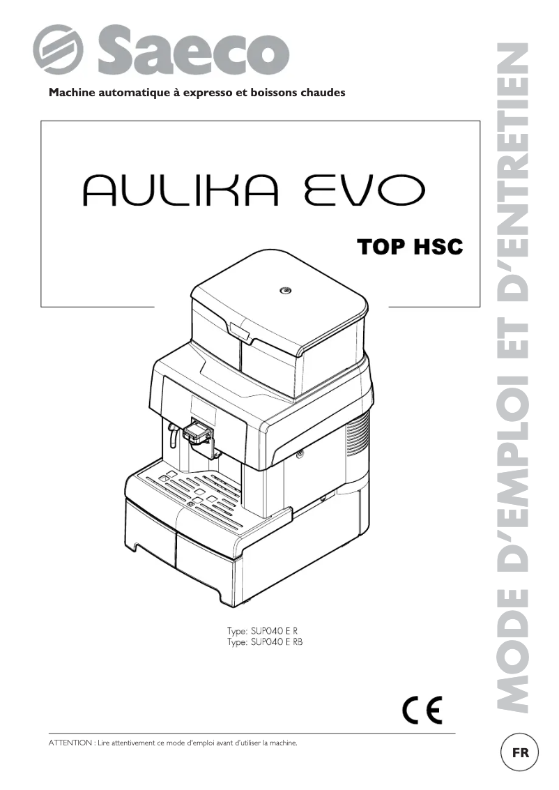 Page 1 de la notice Manuel utilisateur Saeco Aulika Top RI