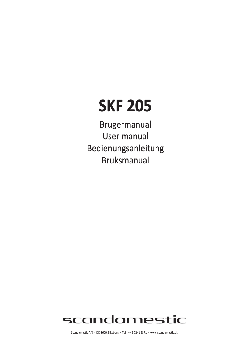Image de la première page du manuel de l'appareil SKF 205 A++