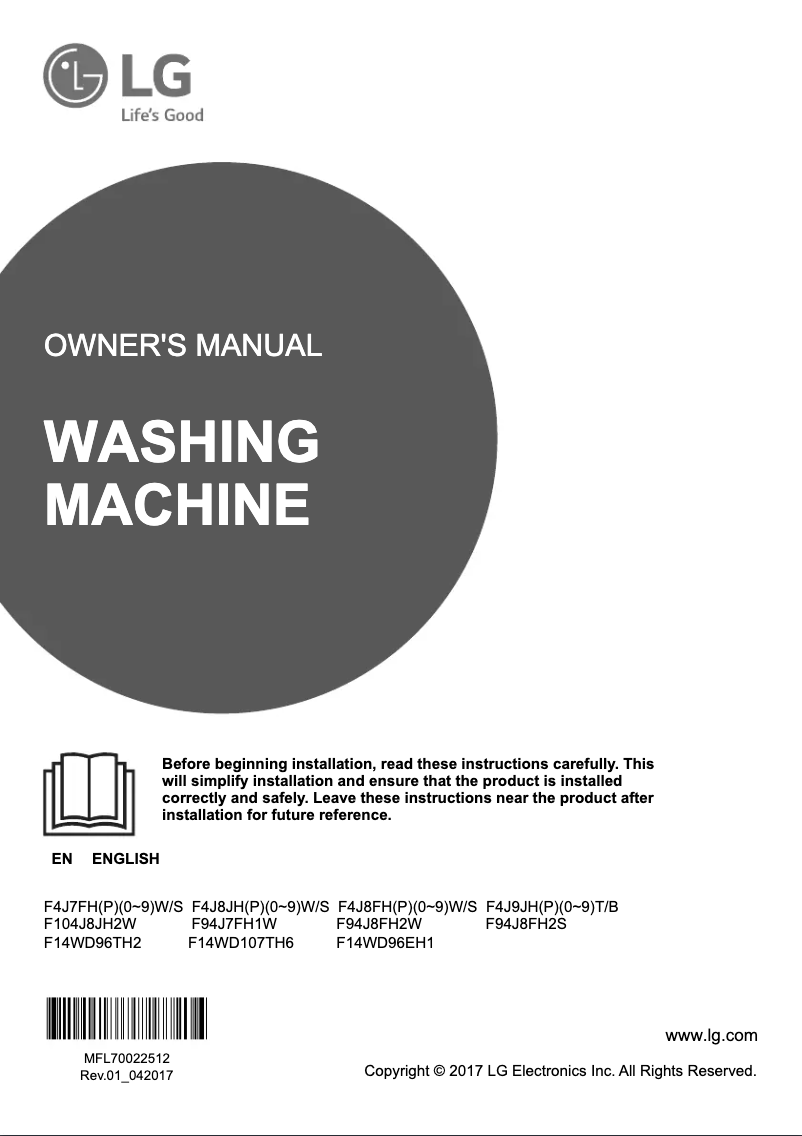 Página 1 del manual Manual de usuario LG F104J8JH2W