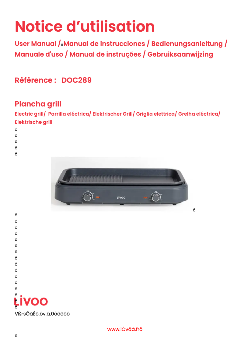 First page image of the manual for DOC289