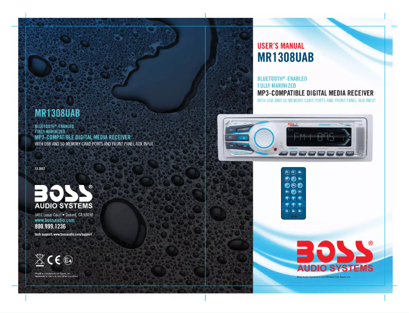 Page n°1 - Manuel utilisateur Boss MCK1308WB.6